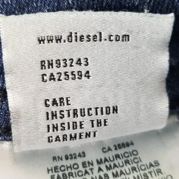 Diesel Jeans Mens 38 Blue Denim Straight Leg Button Fly Stretch Casual Pants